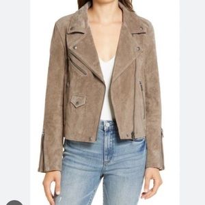 Blank NYC Vital Signs Genuine Suede Leather Moto Biker Jacket Size Small